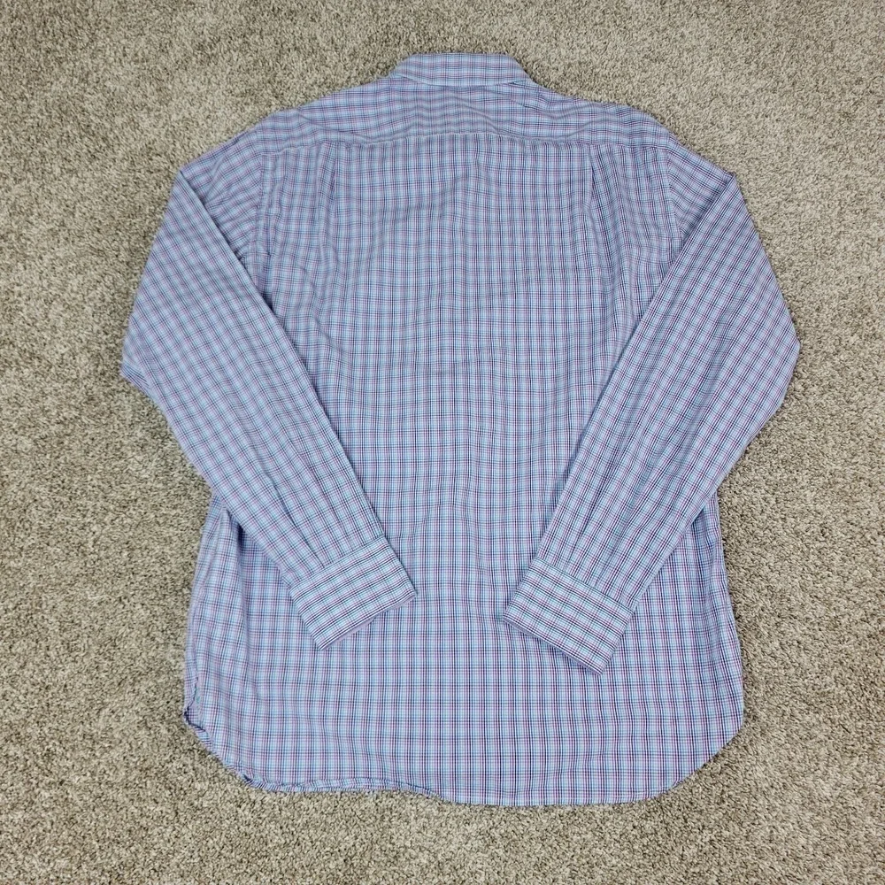 Hammer Made Mens 41/16 Multicolor Plaid Check Button Up Long‎ Sleeve Italy Made